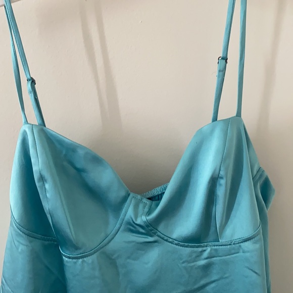 Wild Fable aqua silk dress - Picture 4 of 7